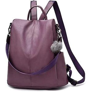 Backpack Purse for Women Casual Shoulder Bag Purple 2